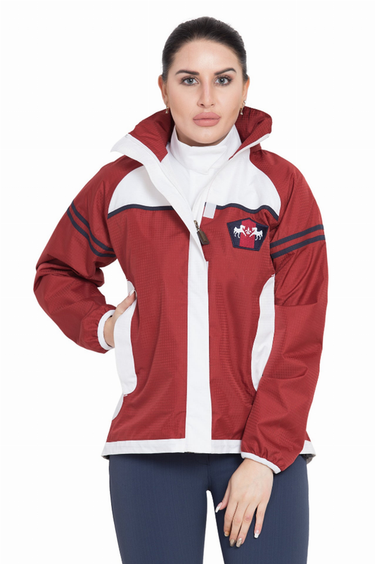 Equine Couture Ladies Regatta Rain Shell - Red/white S 1 for equestrians Apparel & Gear, Jackets Vests, Outerwear