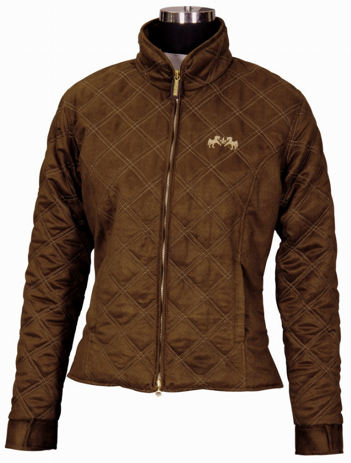 Equine Couture Children's Natasha Duet Jacket - Chocolate/light tan stitching XL 1 for equestrians Apparel & Gea...