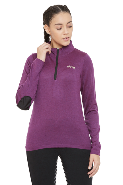 Equine Couture Ladies Fjord Sweater - dkpurple XL 1 for equestrians Apparel & Gear, Sweaters, Outerwear