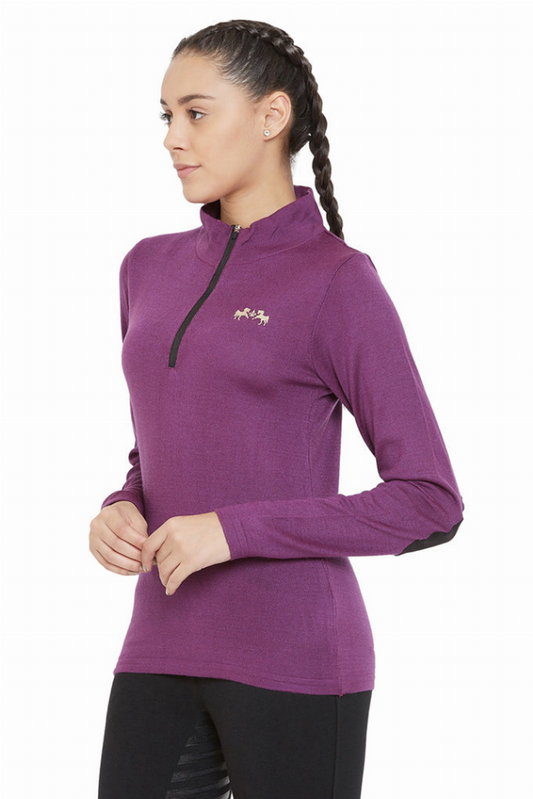 Equine Couture Ladies Fjord Sweater - dkpurple XL 1 for equestrians Apparel & Gear, Sweaters, Outerwear