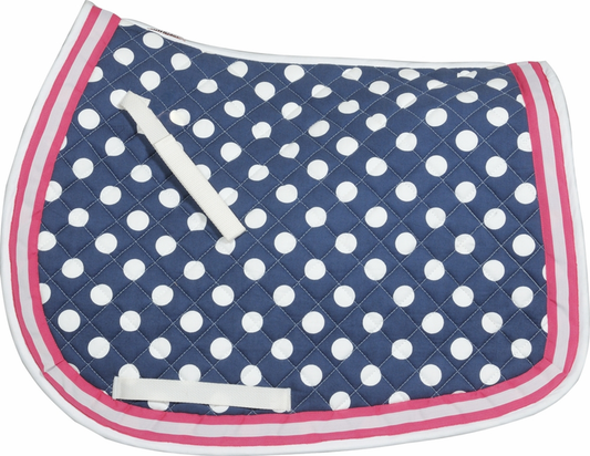 Equine Couture Emma All Purpose Saddle Pad - ec navy/hot pink STANDARD 1 for horses English Tack, Pads