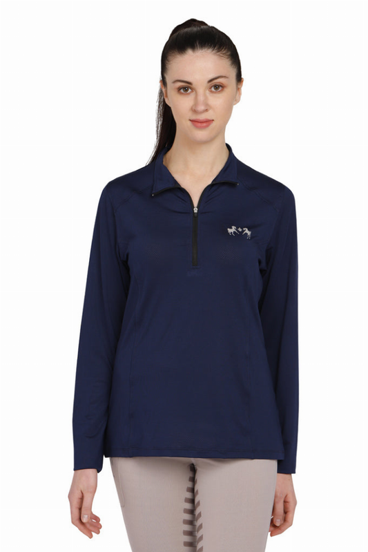 Equine Couture Cavaletti Sport Shirt - Ec navy XL 1 for equestrians Apparel & Gear, Long Sleeve Shirts, Shirts