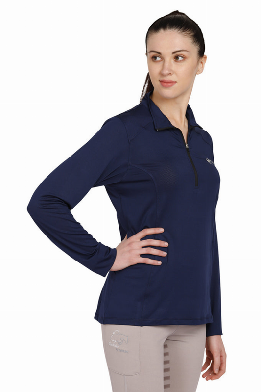 Equine Couture Cavaletti Sport Shirt - Ec navy XL 1 for equestrians Apparel & Gear, Long Sleeve Shirts, Shirts