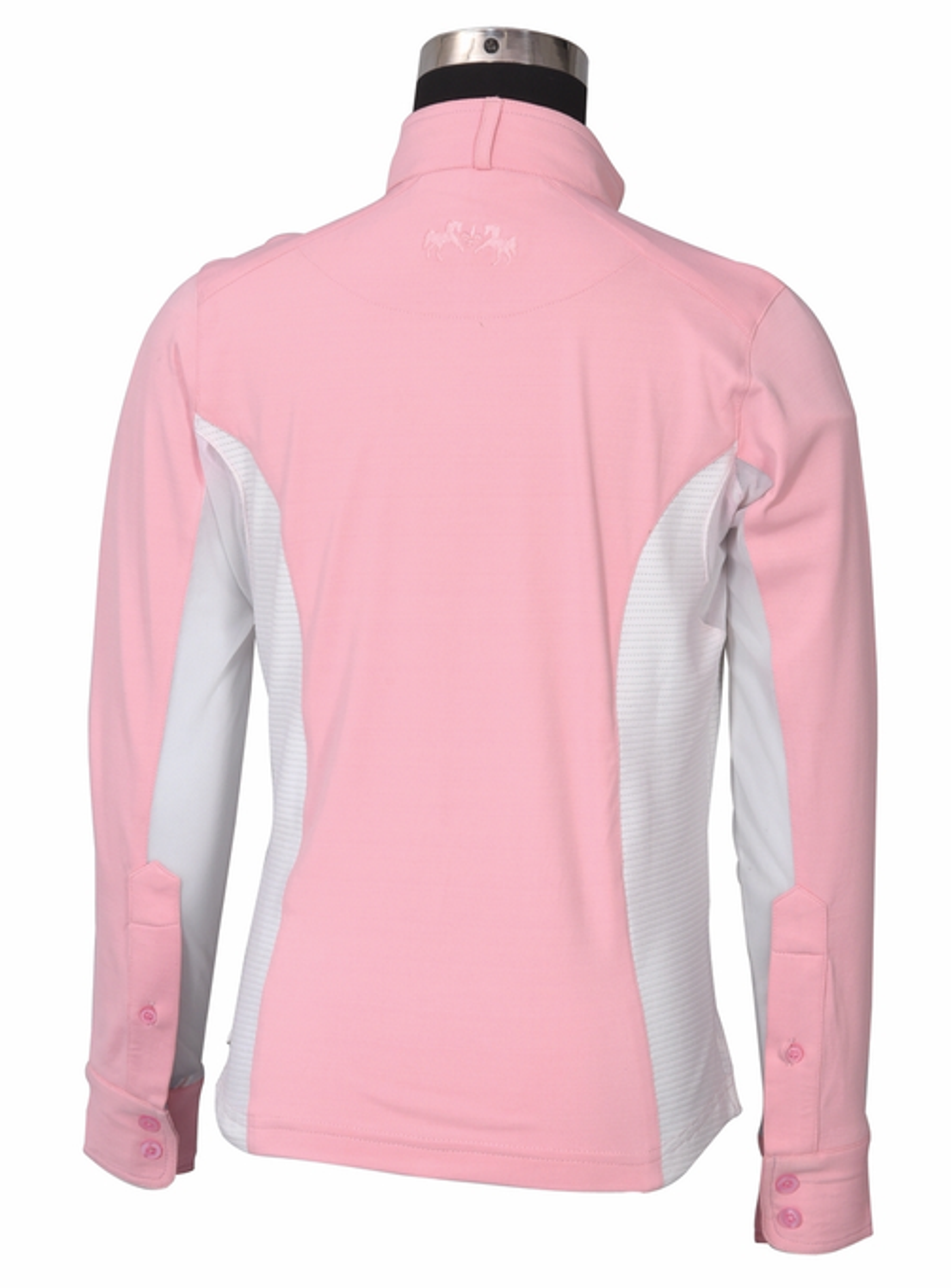 Equine Couture Children's Cara Long Sleeve Show Shirt - pink X-LARGE 1 for equestrians Apparel & Gear, Slee...