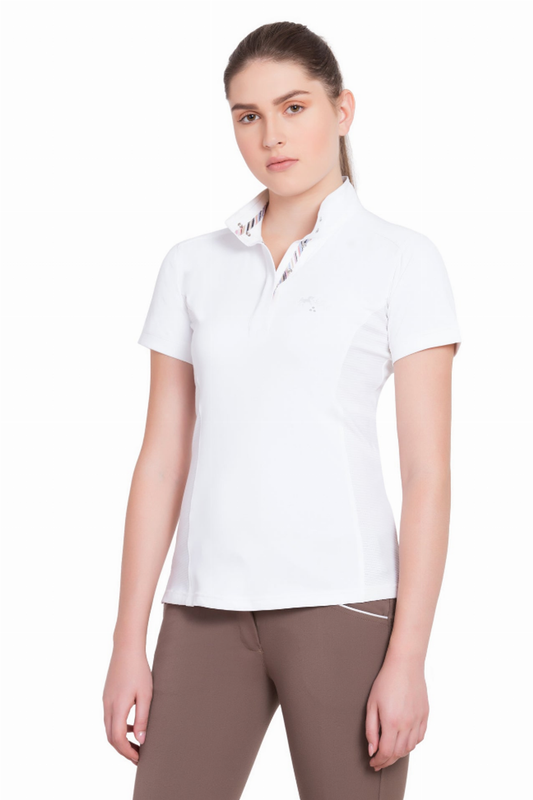 Equine Couture Ladies Cara Short Sleeve Show Shirt - White X-SMALL 1 for equestrians Shirts, Apparel & Gear...