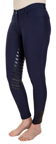 Equine Couture Ladies Nora Extended Knee Patch Breeches - navy 34 1 for equestrians Apparel & Gear, T...