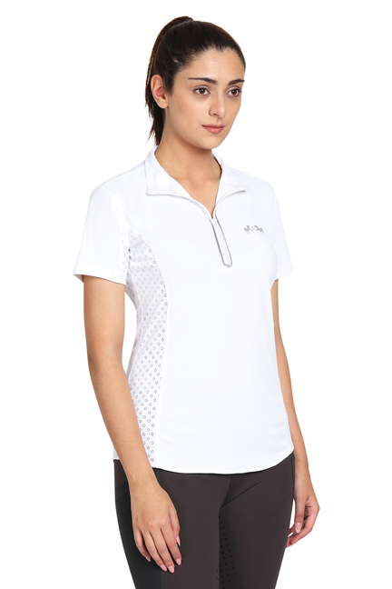 EQUINE COUTURE LADIES MALTA SPORT SHIRT - white L 1 for equestrians Apparel & Gear, Short Sleeve Shirts, Shirts