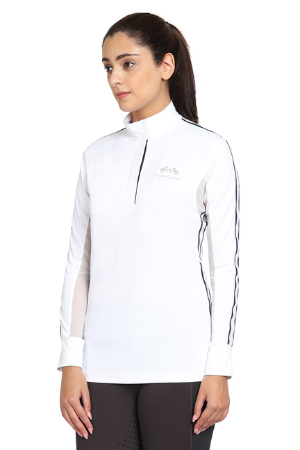 EQUINE COUTURE LADIES ELIANA LONG SLEEVE SHOW SHIRT - white L 1 for equestrians Apparel & Gear, Shir...