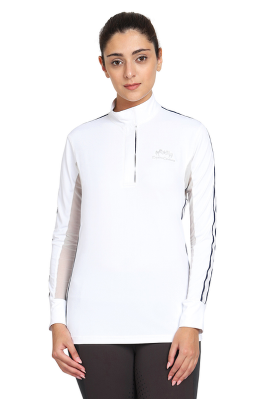 EQUINE COUTURE LADIES ELIANA LONG SLEEVE SHOW SHIRT - white L 1 for equestrians Apparel & Gear, Shir...