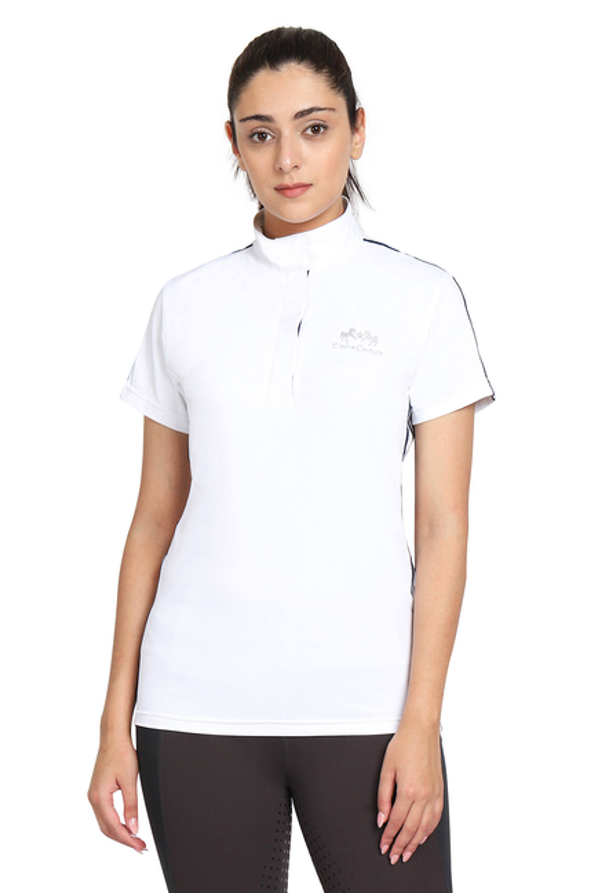 EQUINE COUTURE LADIES ELIANA SHORT SLEEVE SHOW SHIRT - white L 1 for equestrians Shirts, Apparel & Gear, Shirts