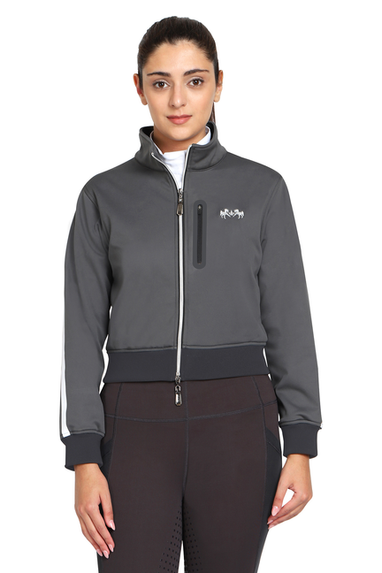 EQUINE COUTURE LADIES PIPPA CROPPED JACKET - charcoal L 1 for equestrians Apparel & Gear, Jackets Vests, Outerwear