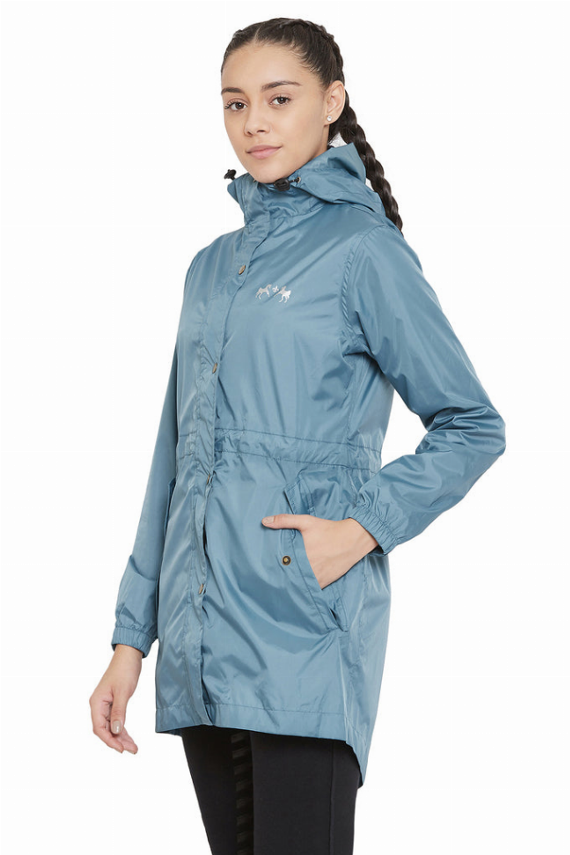 Equine Couture Element Rain Jacket - Stone blue XL 1 for equestrians Apparel & Gear, Jackets Vests, Outerwear