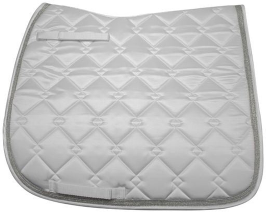 Equine Couture Satin Pony Dressage Saddle Pad - White w/ sparkle 1 for horses Western Tack, Pads, Sad...