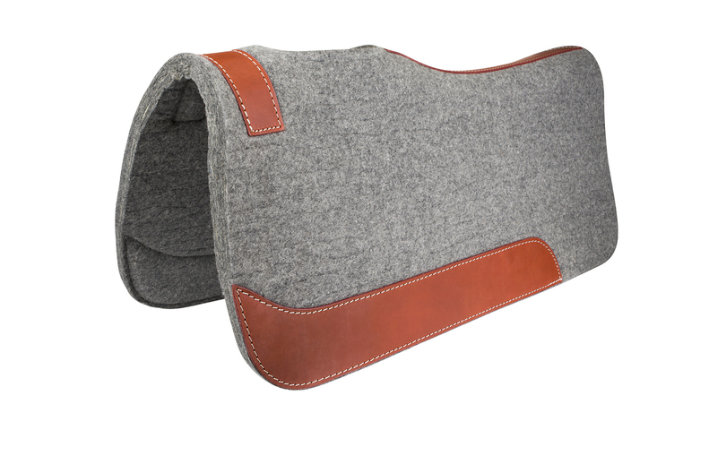 TuffRider San Antonio Woolen Felt Western Saddle Pad - Pads, Pads & Blankets, Tack gray STANDARD