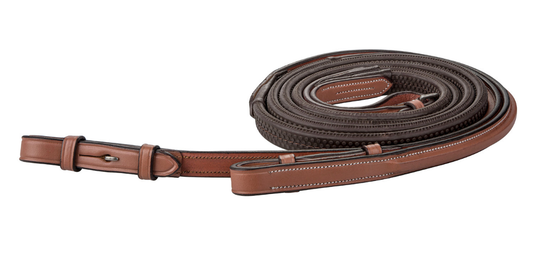 Laureate by Henri de Rivel Rubber Reins - Oakbark 54 1 for horses Bridles & Reins, English Tack