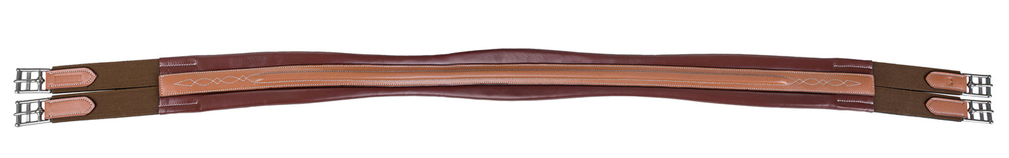 Laureate by Henri de Rivel Raised Chafeless Leather Girth with Fancy Stitching - Oakbark 56 1 for horses English...