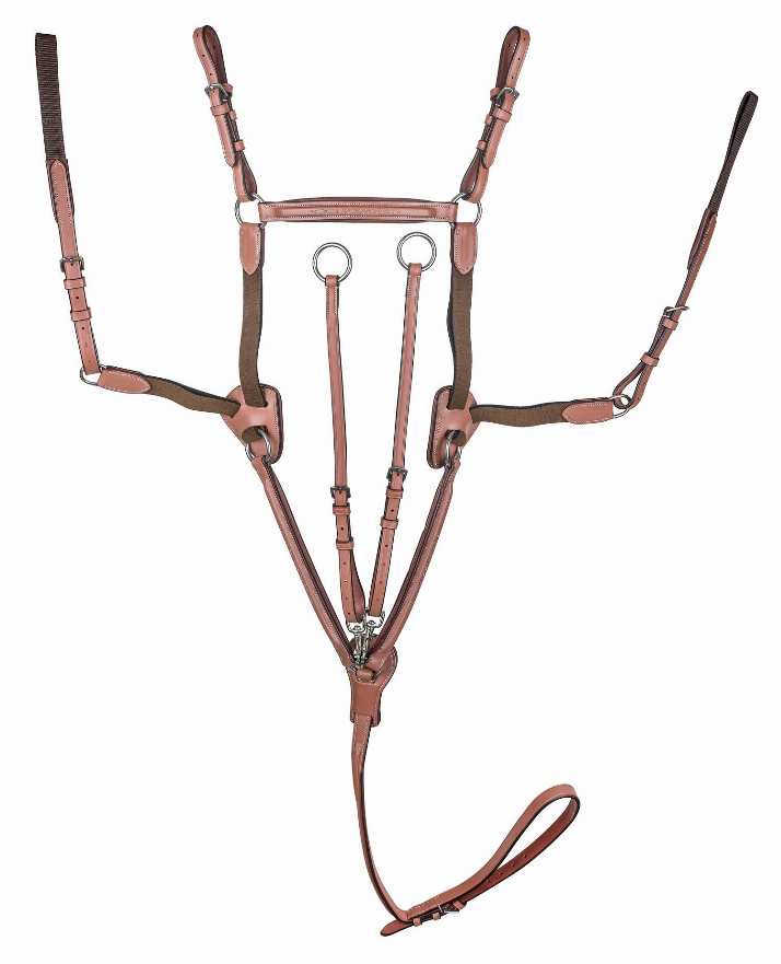 Laureate by Henri de Rivel Raised Fancy Stitched 5 Point Breastplate with Running Attachment - Oakbark OVERSIZE 1 ...