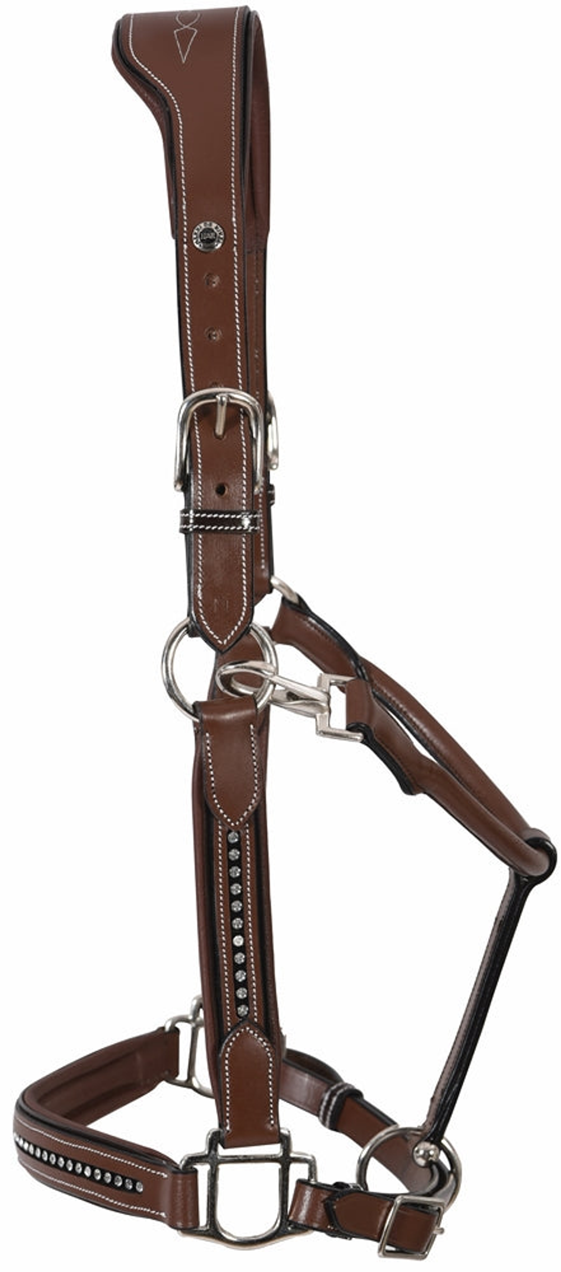 Henri de Rivel Padded Crystal Halter - Australian nut COB 1 for horses English Tack, Halters & Leads,