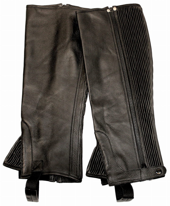 TuffRider Plus Rider Full Grain Half Chaps - Black XX-WIDE 1 for equestrians Adult Chaps, Footwear