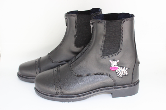 TuffRider Starter Zebra Paddock Boots for Children - Black 9 1 equestrians Children's Boots, Footwear