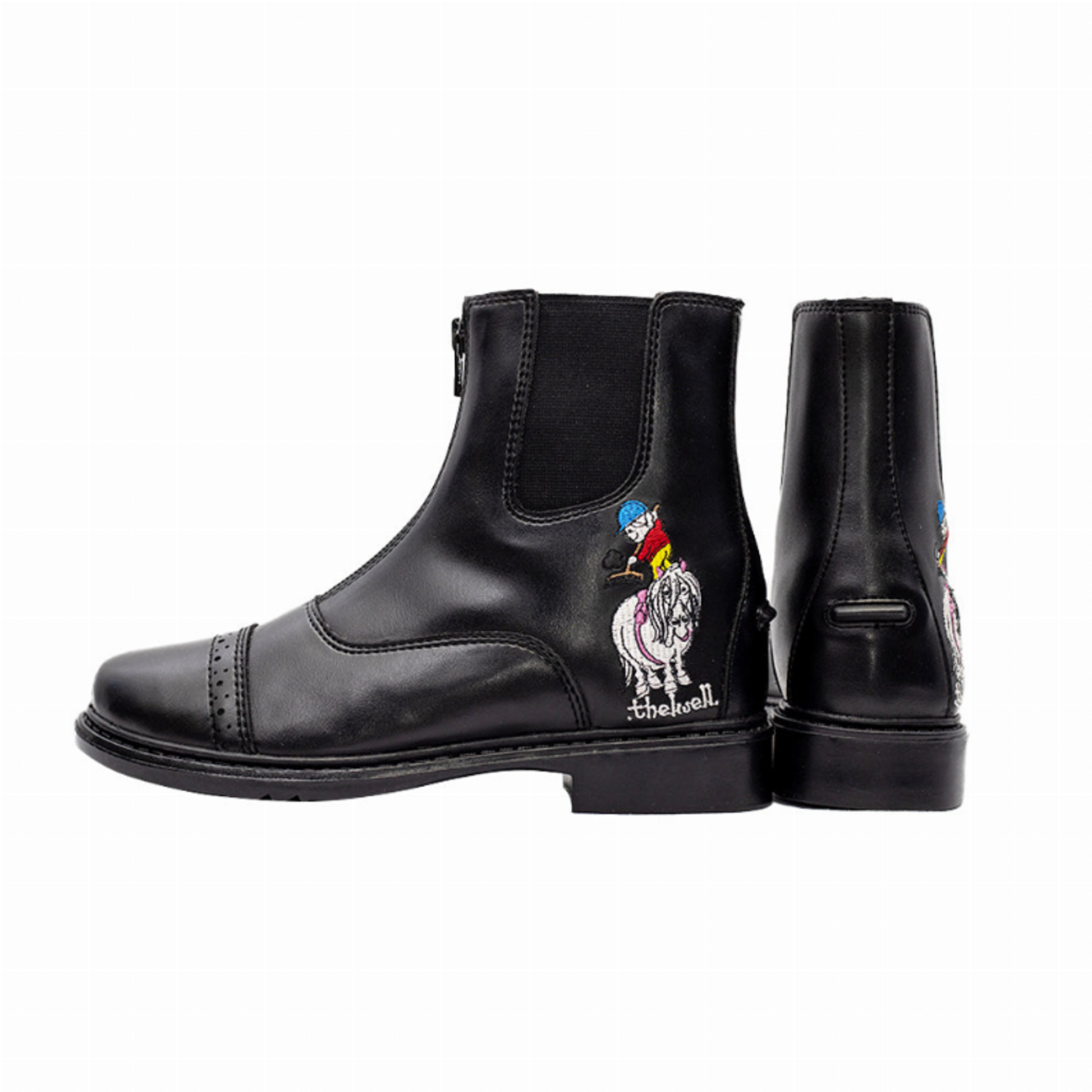 TuffRider Children's Thelwell Sweep Front Zip Paddock Boots - 5 1 for equestrians Boots, Footwear