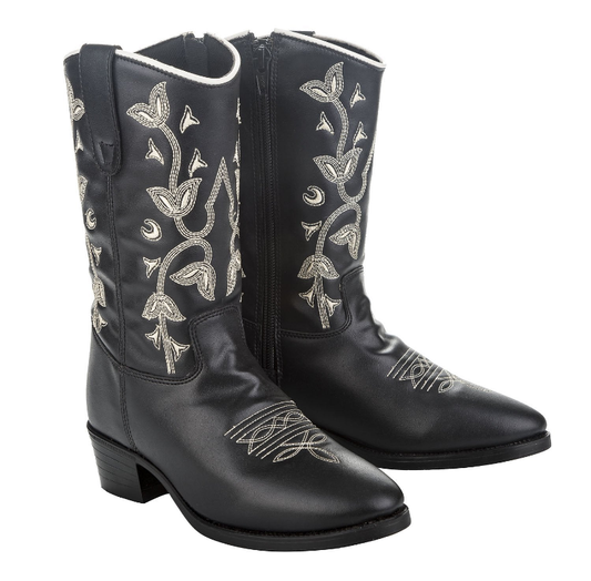 TuffRider Youth Black Floral Western Boot - 4 1 for equestrians Boots, Children's F...