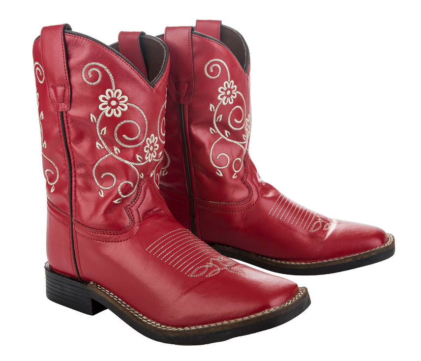 TuffRider Youth Fire Red Floral Western Boot - 4 1 for equestrians Boots, Children's ...