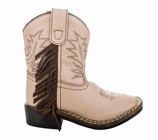 TuffRider Toddler Tan Fringe Bootie - 4 1 for equestrians Western Boots, Children's Footwear