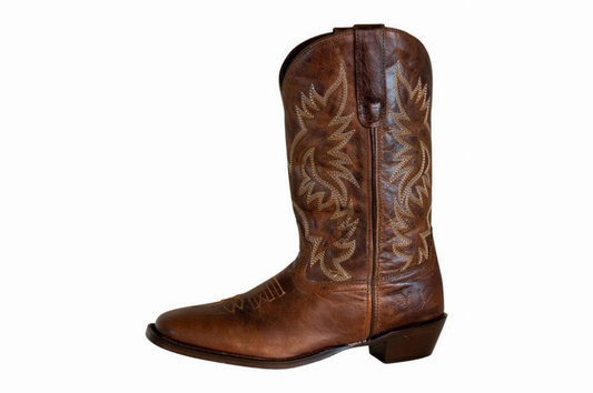 TuffRider Women Moran Leather Square Toe Western Boots - Brown 6 1 for equestrians Women's Boots, Footwear