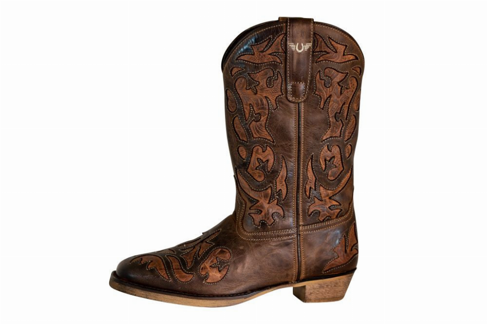 TuffRider Women Jackson Embroidered Leather Square Toe Western Boots - Brown 11 1 for equestrians Women's Wester...