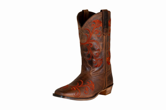 TuffRider Ladies Signa Square Toe Western Boot - Brown 11 1 for equestrians Boots, Women's Boots...