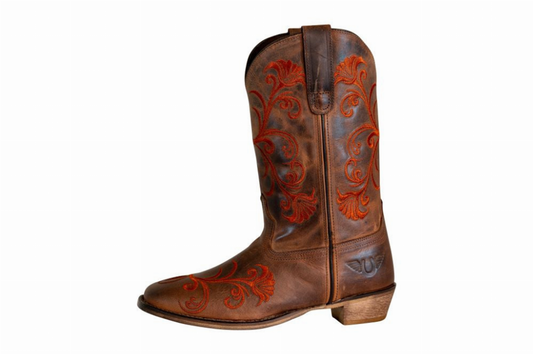 TuffRider Ladies Signa Square Toe Western Boot - Brown 11 1 for equestrians Boots, Women's Boots...