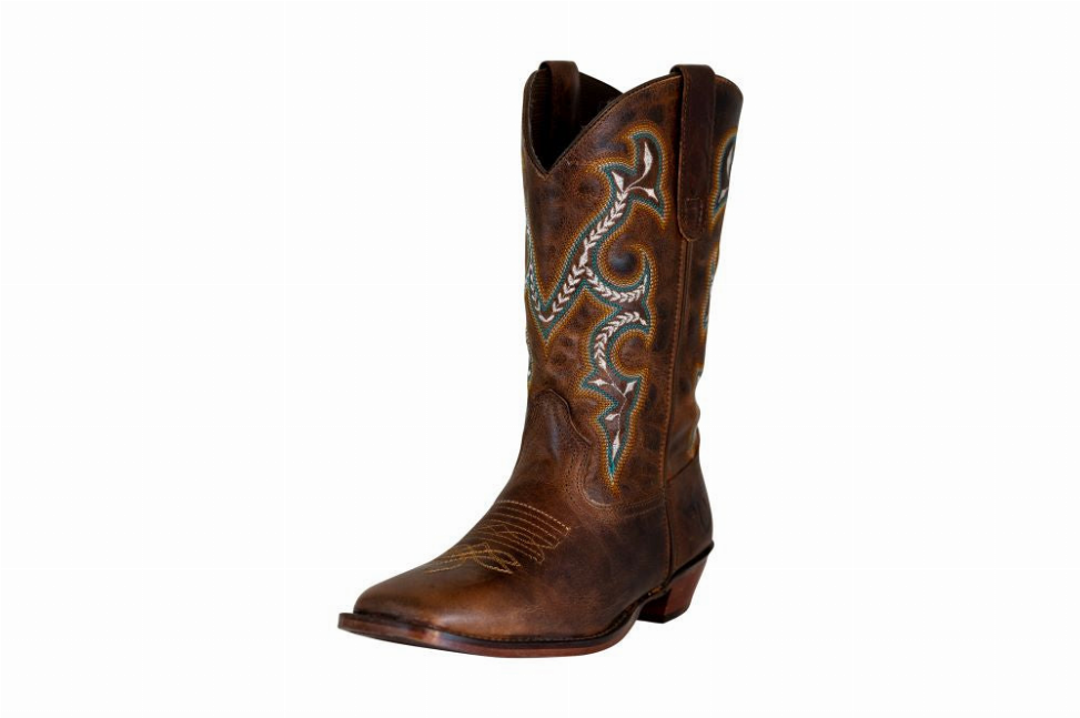 TuffRider Women Jenny Embroidered Leather Square Toe Western Boots - Brown 11 1 for equestrians Women's ...