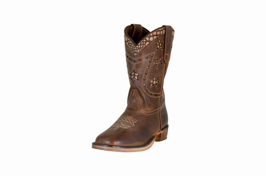 TuffRider Toddler's Rocky Mountain Square Toe Western Boot - Brown 4 1 for equestrians Boots, Children's...