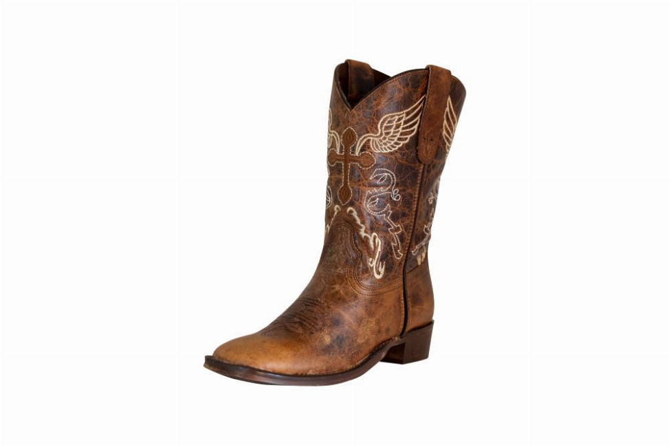 TuffRider Youth Sequoia Square Toe Western Boot - Brown 4 1 for equestrians Boots, Children's Bo...