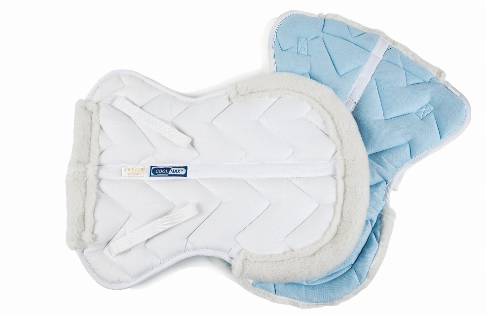 Lettia CoolMax Half Pad - White MEDIUM 1 for horses Pads, English Tack, Saddle Pads