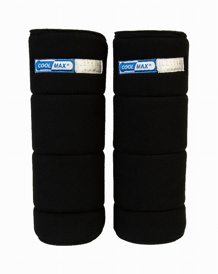 Lettia CoolMax No-Bow Black Wraps - 18" 1 for horses English Tack, Leg Wraps, Horse Boots &