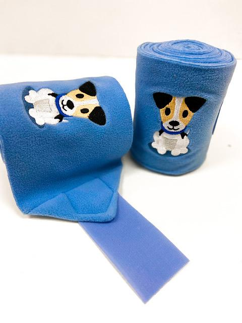 Lettia Puppy Polos - English Tack, Horse Boots & Wraps, Leg Wraps Blue w/puppies STANDARD