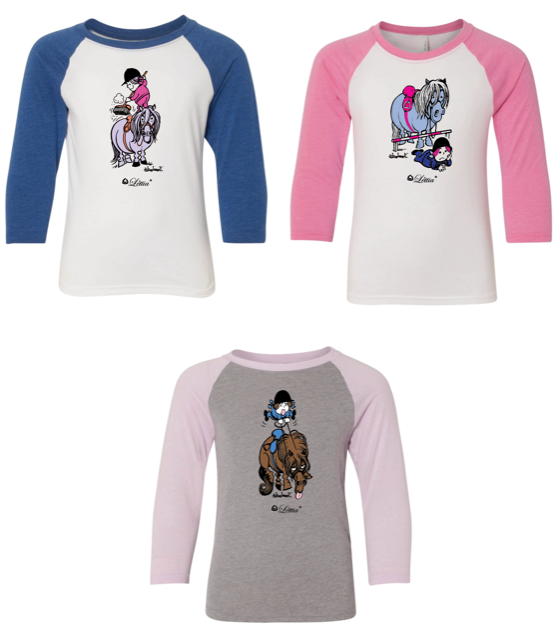 Lettia Thelwell Youth 3/4 Tee - Heather/lilac XL 1 for equestrians Apparel & Gear, Long Sleeve Shirts, Shirts