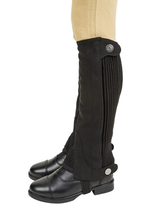 Lettia Children's Suede Half Chaps - black 16 1 for equestrians Chaps, Footwear