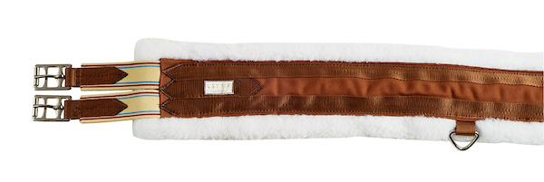 Lettia Fleece Lined Girth - Brown 56 1 for horses English Tack, Girths