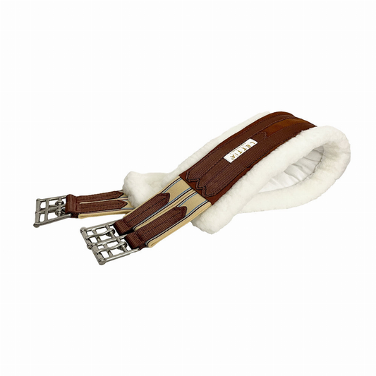 Lettia CoolMax Fleece Lined Girth - Chocolate brown 56" 1 for horses English Tack, Girths