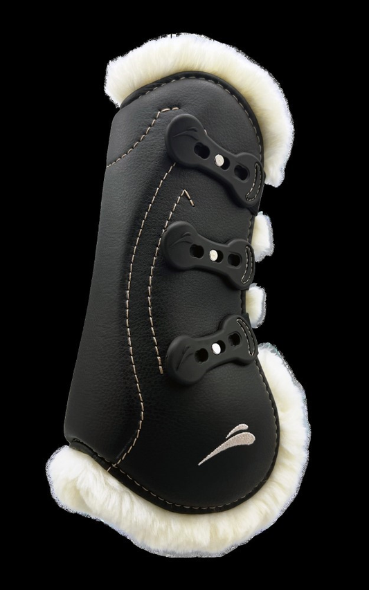 eQuick Glam Front Fluffy Boot - English Tack, Horse Boots, Boots & Wraps black