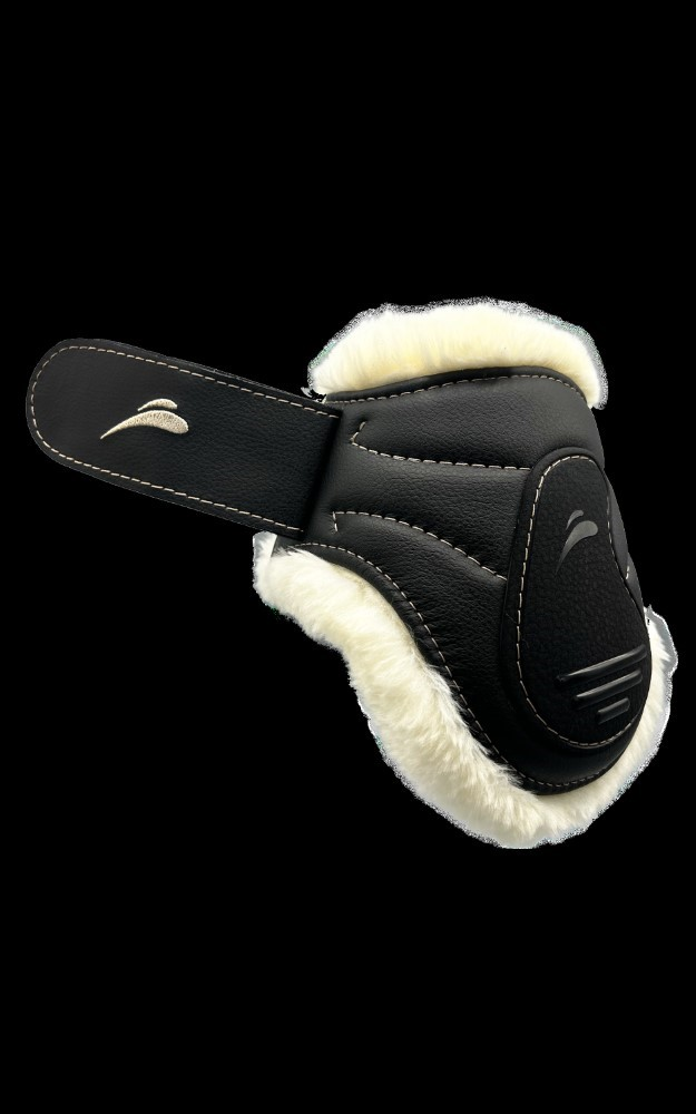 eQuick Glam Rear Fluffy Boot - English Tack, Horse Boots, Boots & Wraps black