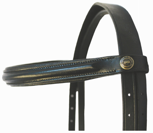 Henri de Rivel Pro Padded Dressage Bridle with Web Reins - Bridles & Reins, English Bridles, Tack Black/black COB