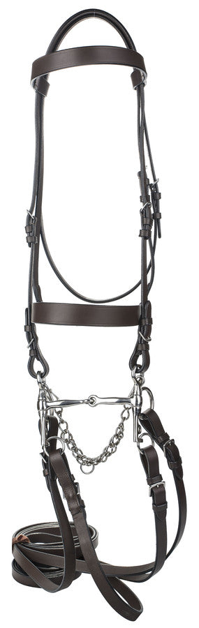 HENRI DE RIVEL POLO BRIDLE WITH DOUBLE REINS - COB 1 for horses English Tack, Bridles, Bridles &