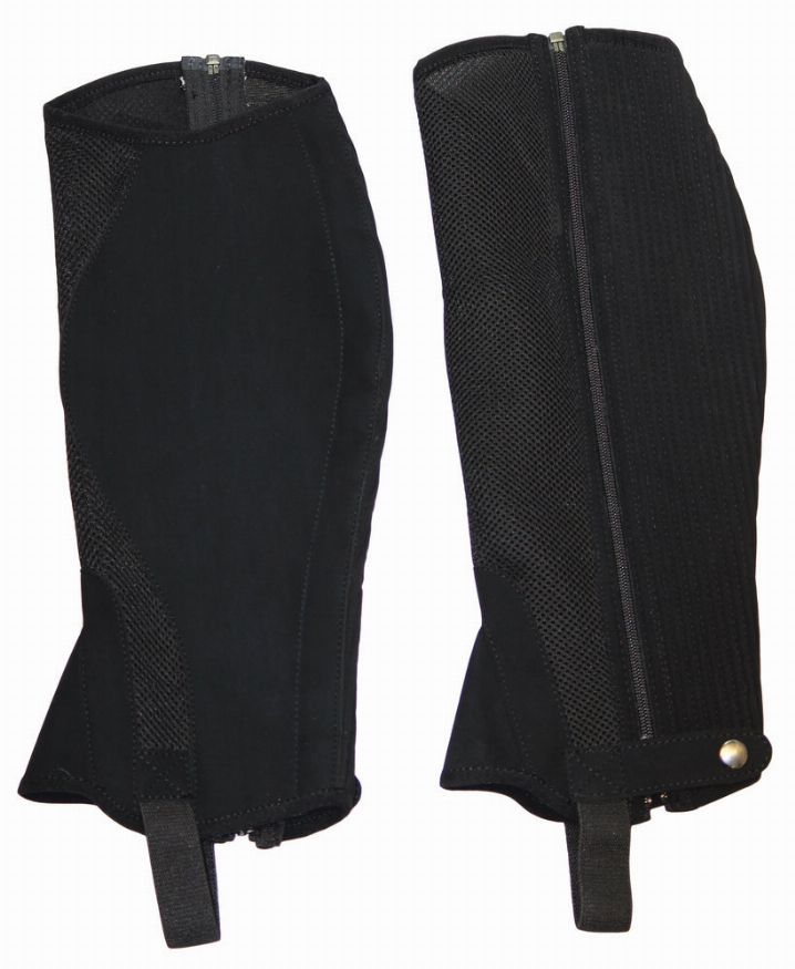 TuffRider Children's Airflow Synthetic Half Chaps - Black XS 1 for equestrians Chaps, Footwear