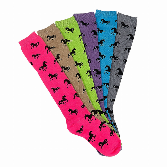 AWST Int'l. Ladies' "Lila" Horses All Over Knee Socks-6 Pack - Accessories, Apparel & Gear, Socks