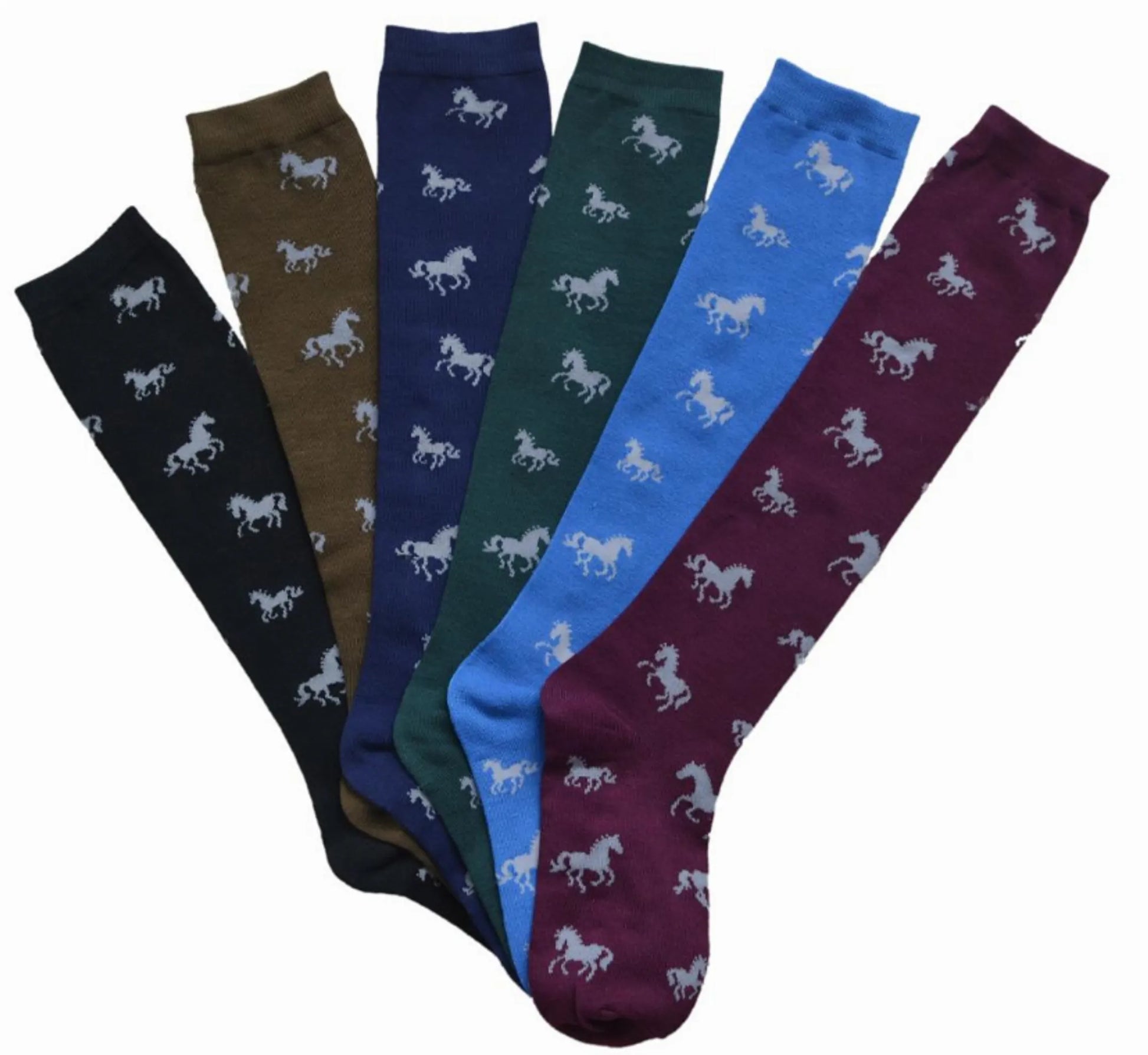 AWST Int'l Ladies' "Lila" Horses All Over DARKS Knee Socks- 6 Pack - Accessories, Apparel & Gear, Socks