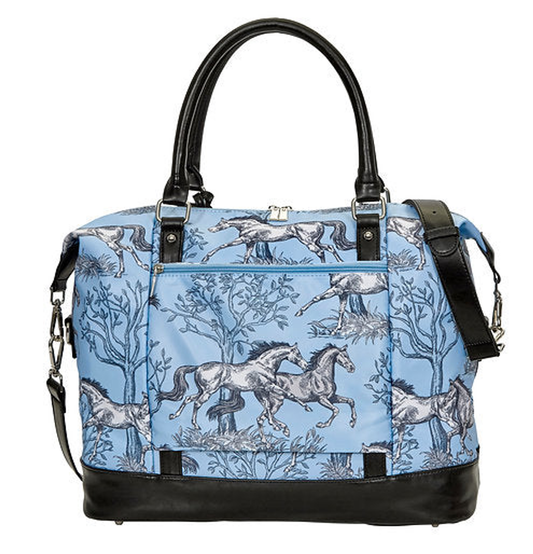 AWST INTL LILA BLUE TOILE PATTERN TRAVEL BAG withTASSEL - Apparel & Gear Totes, Bags, Bags